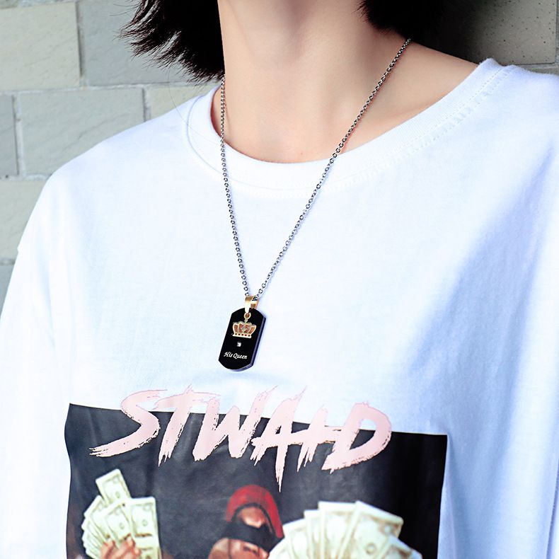 Wholesale Crown Stainless Steel Couple Necklace Her King His Queen Military Pendant  | EaseWholesale 8 Wholesale Crown Stainless Steel Couple Necklace Her King His Queen Military Pendant  | EaseWholesale 8