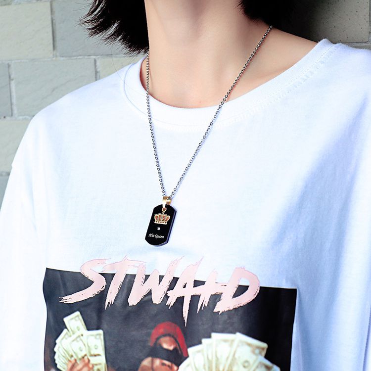 Wholesale Crown Stainless Steel Couple Necklace Her King His Queen Military Pendant  | EaseWholesale 8 Wholesale Crown Stainless Steel Couple Necklace Her King His Queen Military Pendant  | EaseWholesale 8