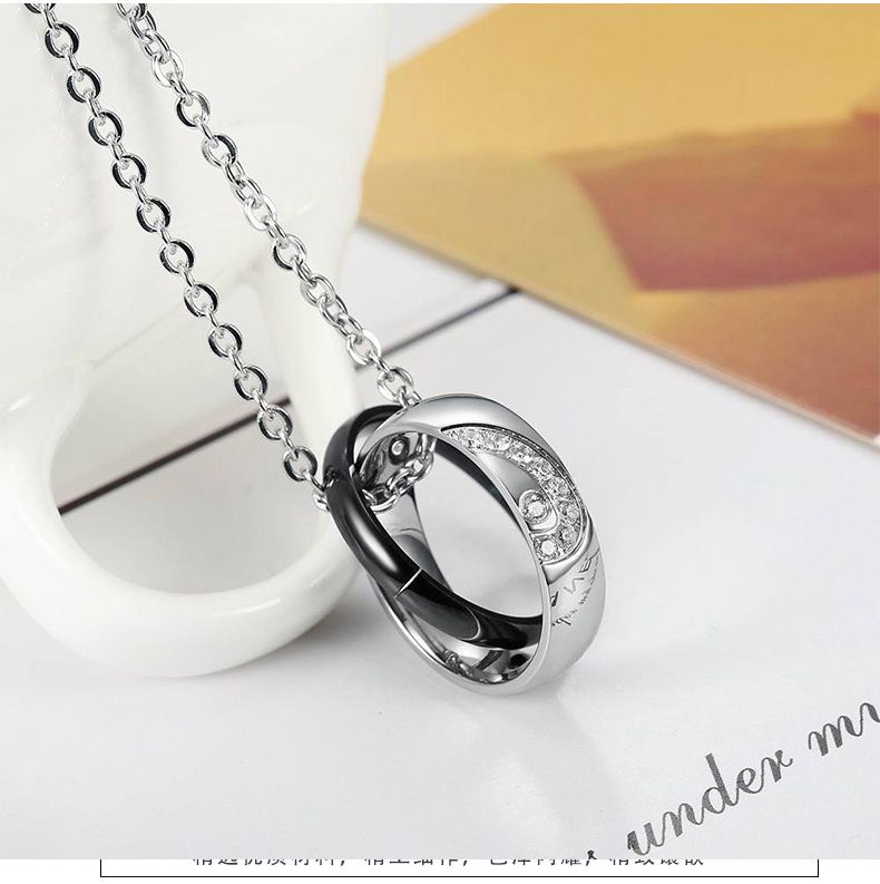 Fashion Heart Love CZ Jigsaw Titanium Couple Necklace | EaseWholesale 5 Fashion Heart Love CZ Jigsaw Titanium Couple Necklace | EaseWholesale 5