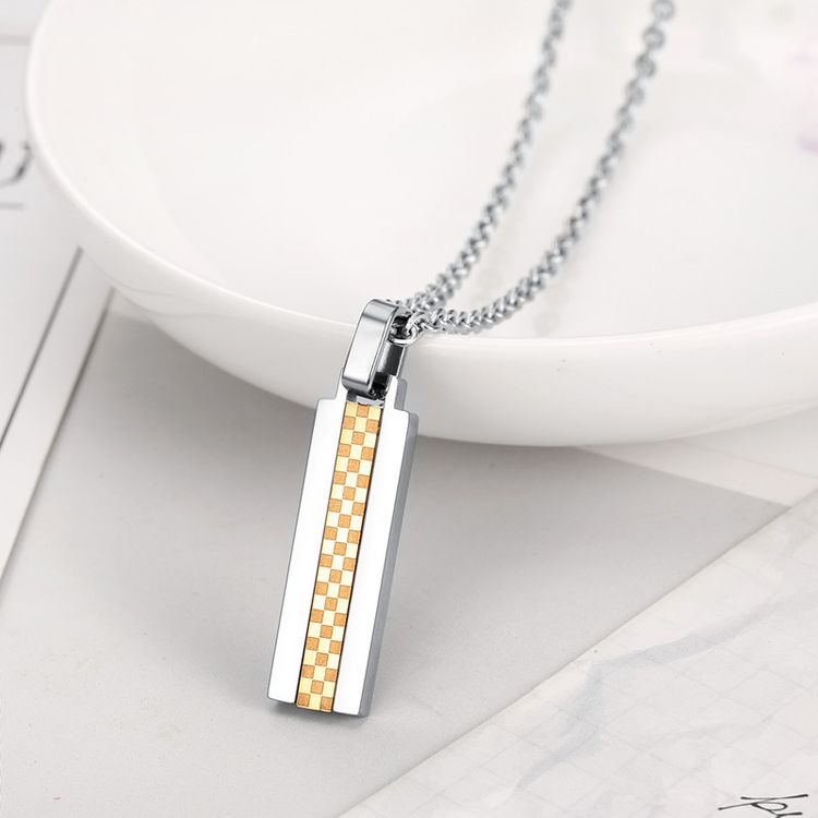 Punk Titanium Square Couple Fashion Necklace Wholesale | EaseWholesale 3 Punk Titanium Square Couple Fashion Necklace Wholesale | EaseWholesale 3