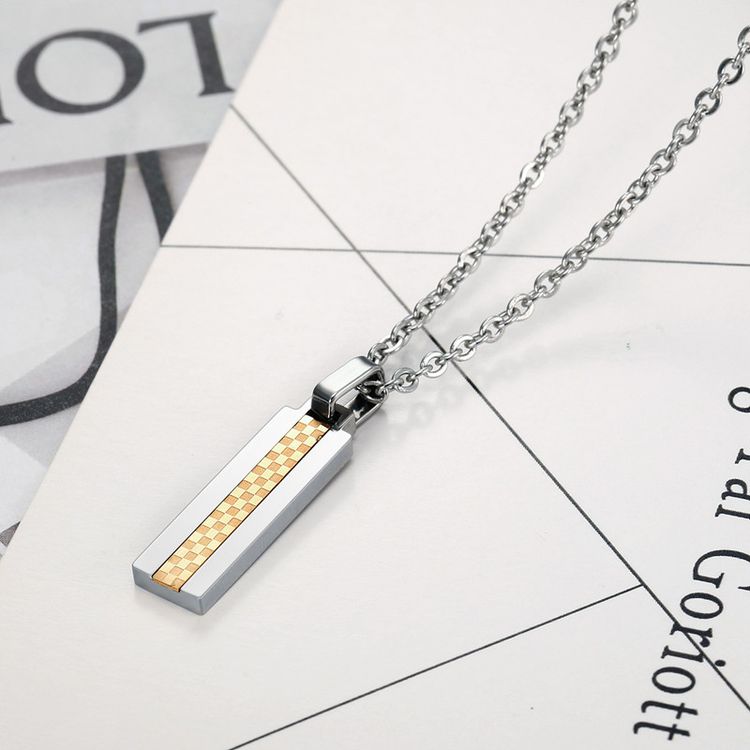 Punk Titanium Square Couple Fashion Necklace Wholesale | EaseWholesale 4 Punk Titanium Square Couple Fashion Necklace Wholesale | EaseWholesale 4