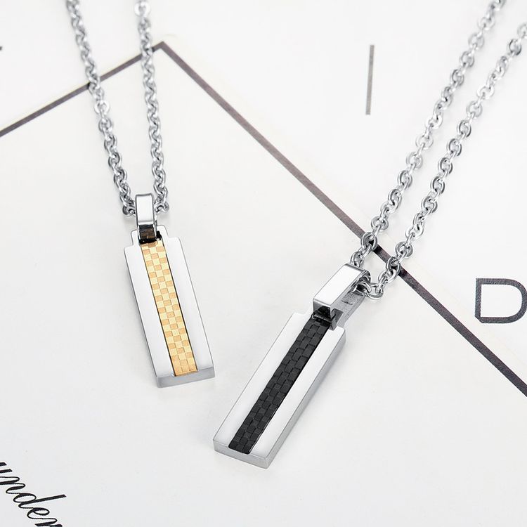Punk Titanium Square Couple Fashion Necklace Wholesale | EaseWholesale 6 Punk Titanium Square Couple Fashion Necklace Wholesale | EaseWholesale 6