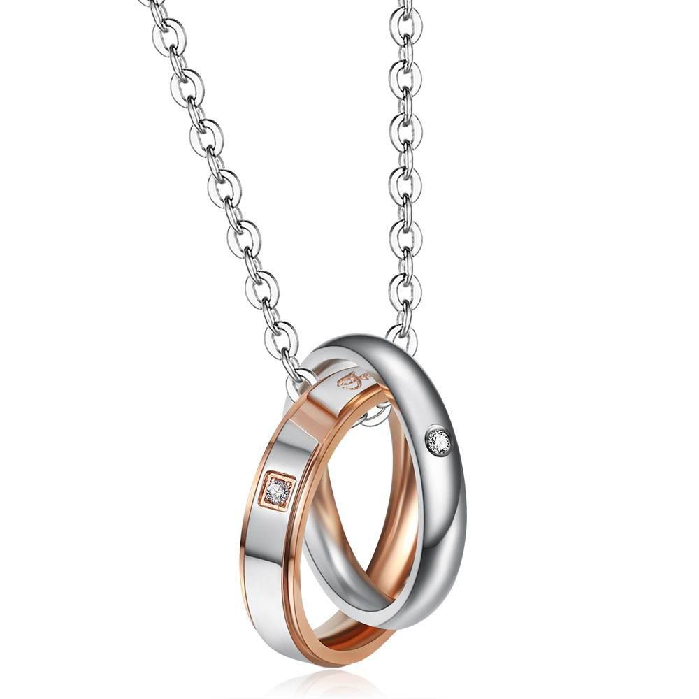 Europe and the United States hip-hop titanium steel couple necklace zirconia Rhinestone | EaseWholesale 2 Europe and the United States hip-hop titanium steel couple necklace zirconia Rhinestone | EaseWholesale 2