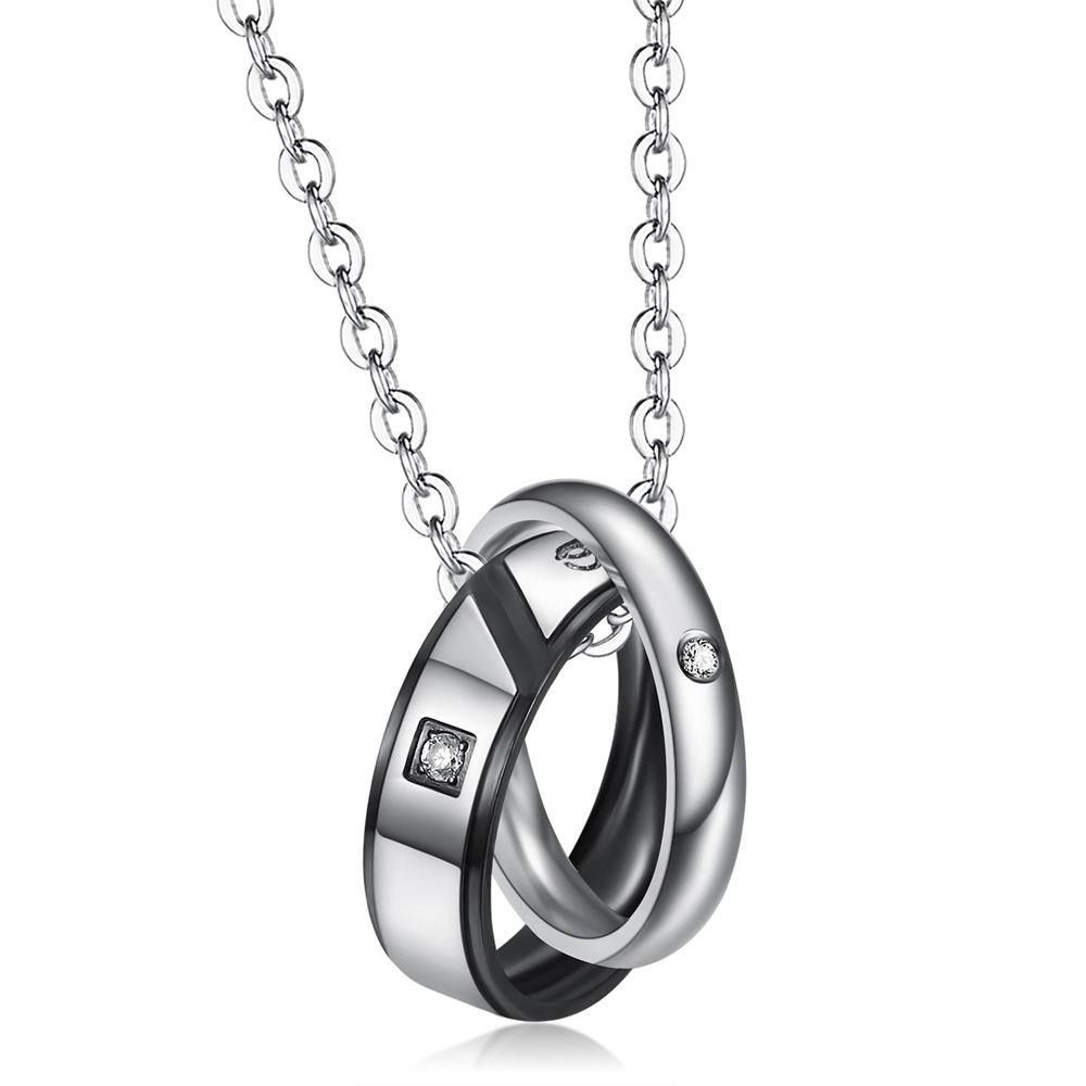 Europe and the United States hip-hop titanium steel couple necklace zirconia Rhinestone | EaseWholesale 3 Europe and the United States hip-hop titanium steel couple necklace zirconia Rhinestone | EaseWholesale 3