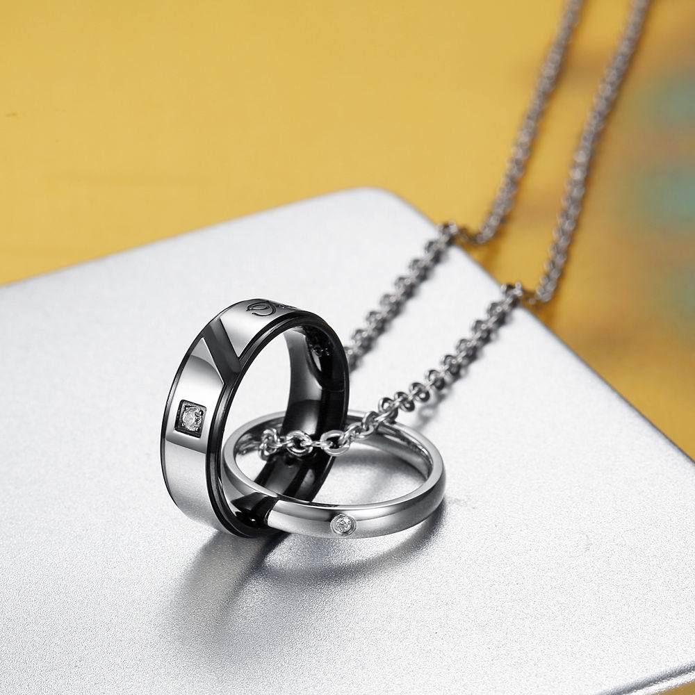 Europe and the United States hip-hop titanium steel couple necklace zirconia Rhinestone | EaseWholesale 4 Europe and the United States hip-hop titanium steel couple necklace zirconia Rhinestone | EaseWholesale 4