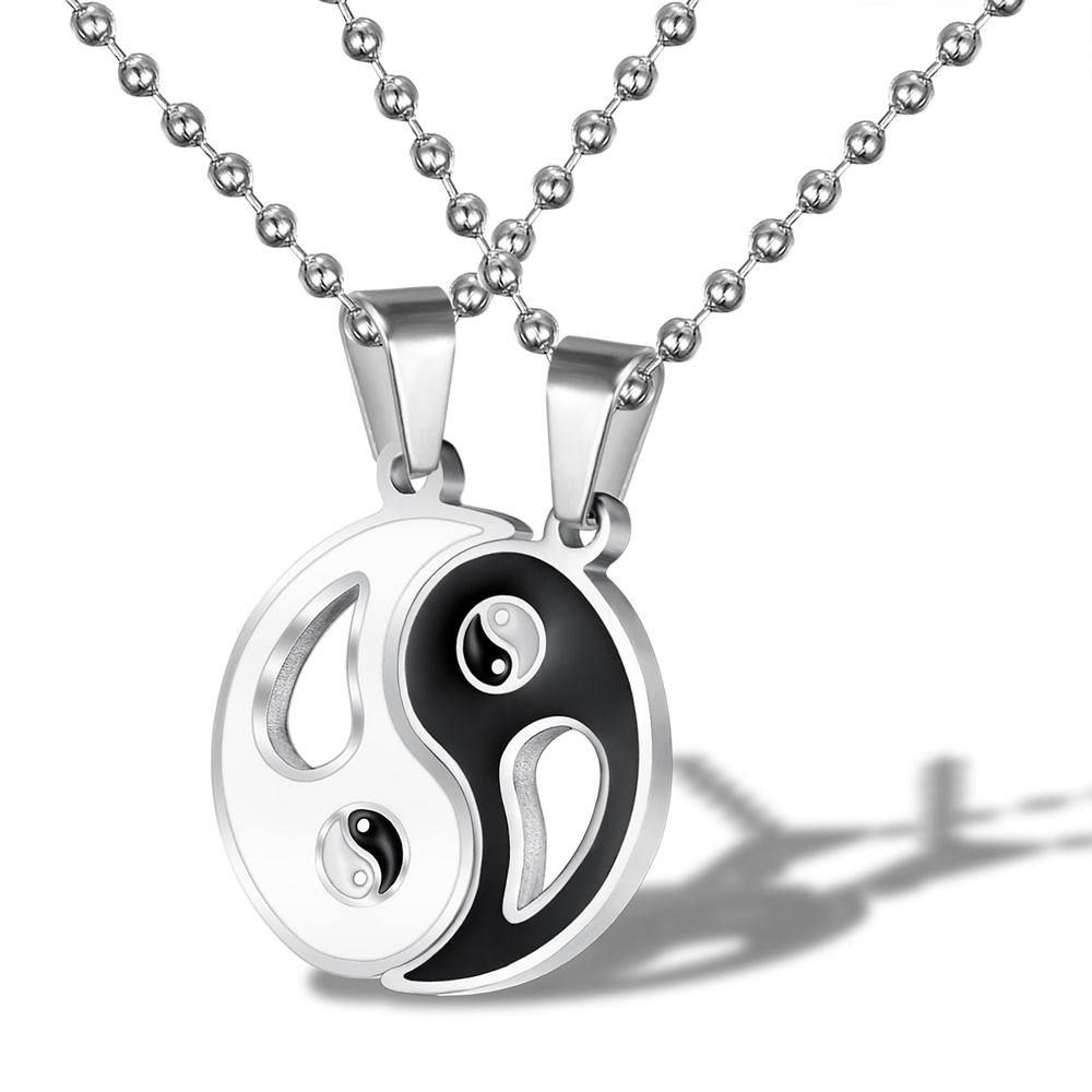 Stainless Steel Yin Yang Taiji Bagua Pendant Couple Necklace | EaseWholesale 0 Stainless Steel Yin Yang Taiji Bagua Pendant Couple Necklace | EaseWholesale 0