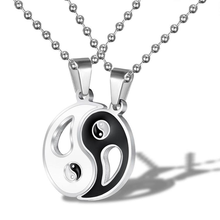 Stainless Steel Yin Yang Taiji Bagua Pendant Couple Necklace | EaseWholesale