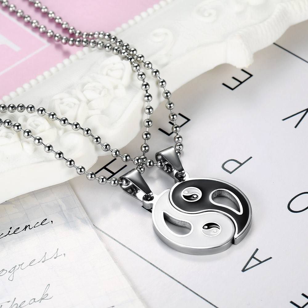 Stainless Steel Yin Yang Taiji Bagua Pendant Couple Necklace | EaseWholesale 1 Stainless Steel Yin Yang Taiji Bagua Pendant Couple Necklace | EaseWholesale 1