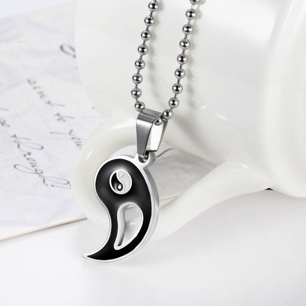 Stainless Steel Yin Yang Taiji Bagua Pendant Couple Necklace | EaseWholesale 2 Stainless Steel Yin Yang Taiji Bagua Pendant Couple Necklace | EaseWholesale 2