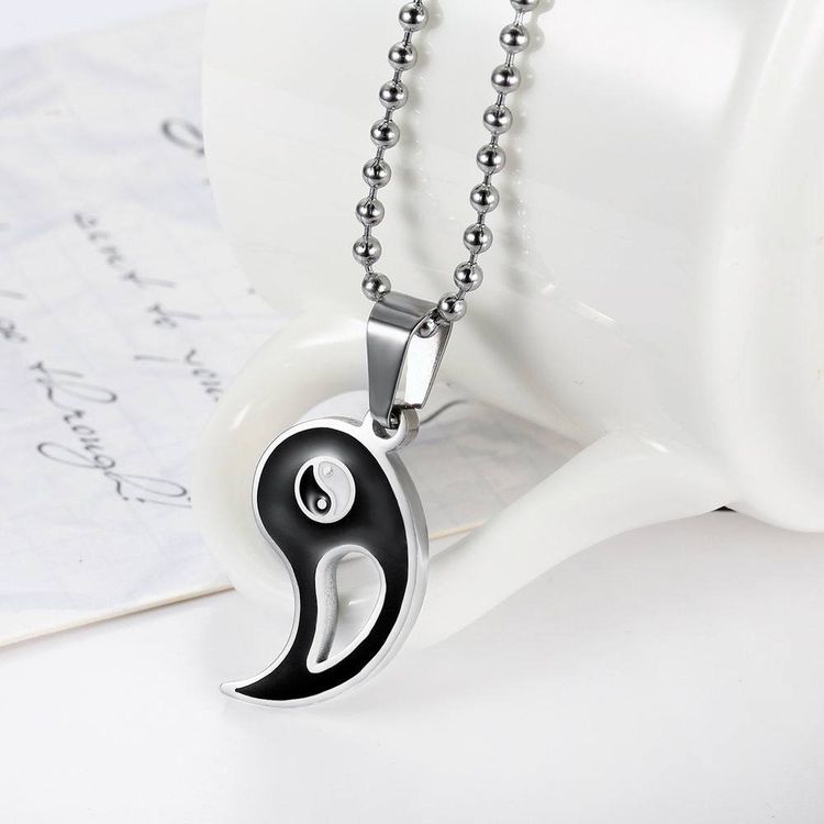 Stainless Steel Yin Yang Taiji Bagua Pendant Couple Necklace | EaseWholesale 2 Stainless Steel Yin Yang Taiji Bagua Pendant Couple Necklace | EaseWholesale 2
