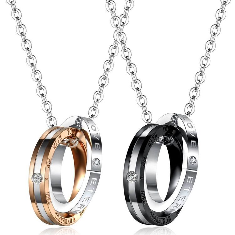 New Trend Drilling Pendant Titanium Steel Couple Necklace Wholesale | EaseWholesale
