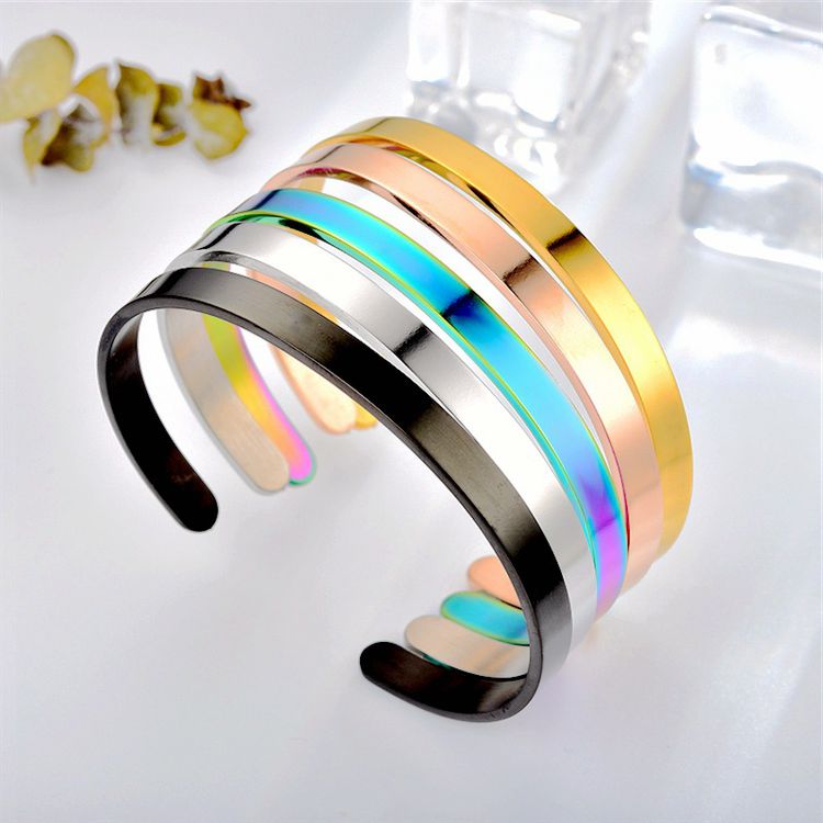 Fashion Titanium Stainless Steel C-shaped 6mm Bracelet | EaseWholesale