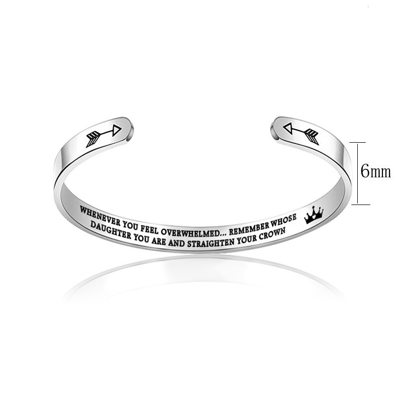 Inspirational WHOSE DAUGHTER MOTHER Titanium Stainless Steel Bracelet | EaseWholesale 0