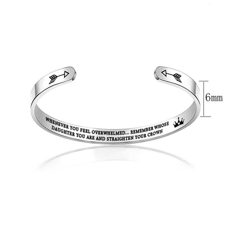 Inspirational WHOSE DAUGHTER MOTHER Titanium Stainless Steel Bracelet | EaseWholesale 0