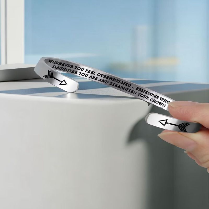 Inspirational WHOSE DAUGHTER MOTHER Titanium Stainless Steel Bracelet | EaseWholesale 1