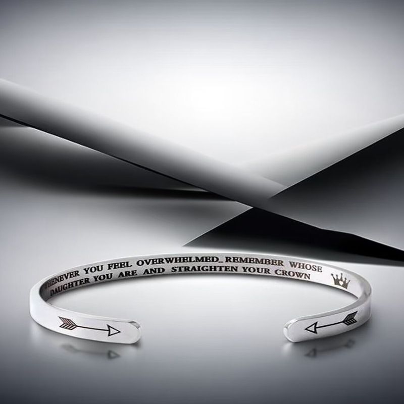 Inspirational WHOSE DAUGHTER MOTHER Titanium Stainless Steel Bracelet | EaseWholesale 2