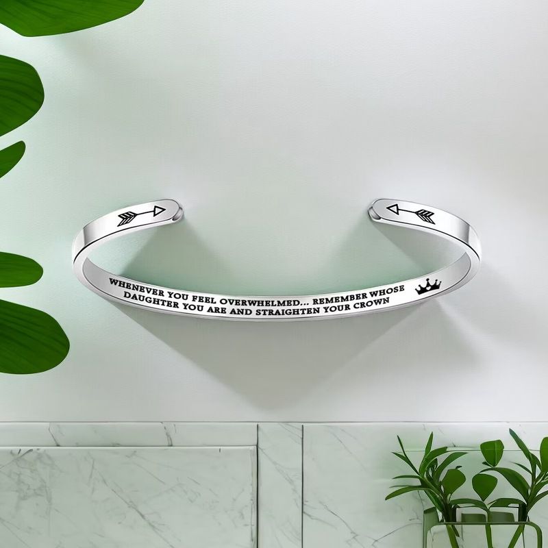 Inspirational WHOSE DAUGHTER MOTHER Titanium Stainless Steel Bracelet | EaseWholesale 4