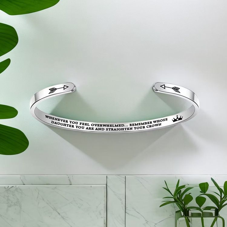 Inspirational WHOSE DAUGHTER MOTHER Titanium Stainless Steel Bracelet | EaseWholesale 4