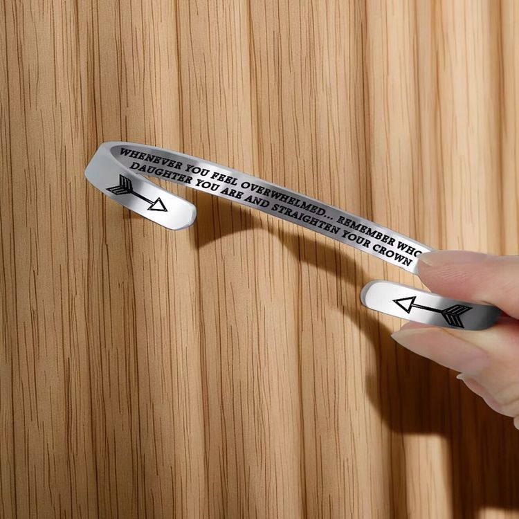 Inspirational WHOSE DAUGHTER MOTHER Titanium Stainless Steel Bracelet | EaseWholesale 6