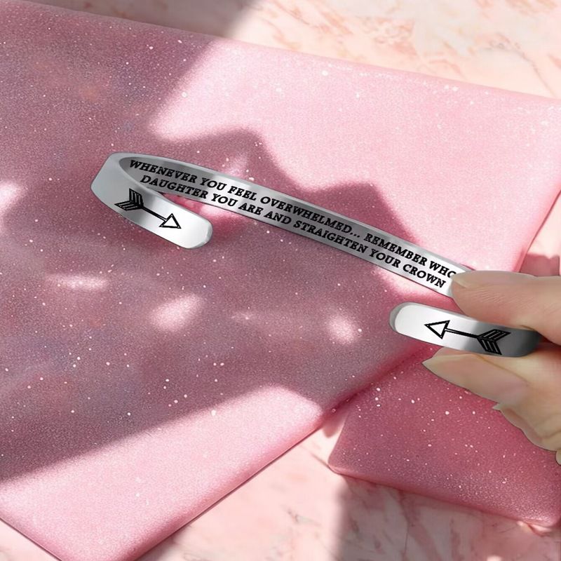 Inspirational WHOSE DAUGHTER MOTHER Titanium Stainless Steel Bracelet | EaseWholesale 7