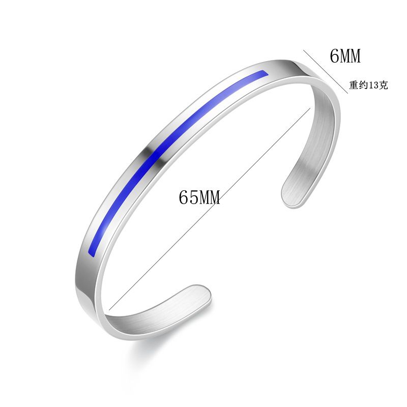 C-Shape 316L Titanium Steel Red and Blue Bar Couple's Bracelet | EaseWholesale 2 C-Shape 316L Titanium Steel Red and Blue Bar Couple's Bracelet | EaseWholesale 2