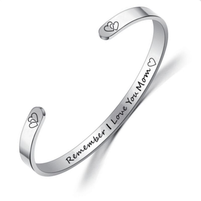 Family MOM DaD SON Daughter Engraving Adjustable Stainless Steel Bracelet | EaseWholesale 1