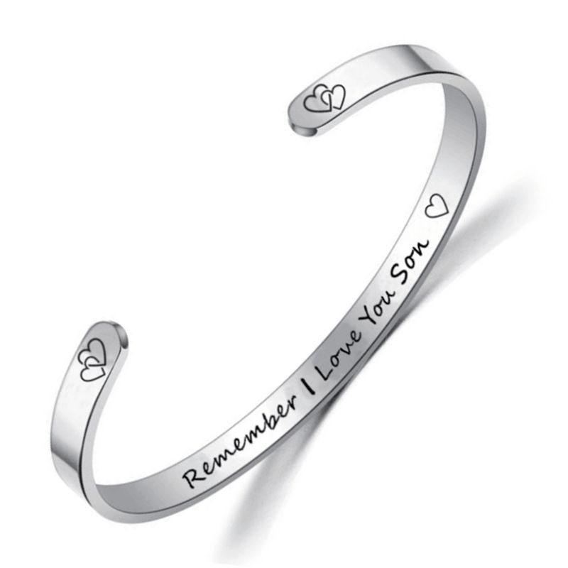 Family MOM DaD SON Daughter Engraving Adjustable Stainless Steel Bracelet | EaseWholesale 2