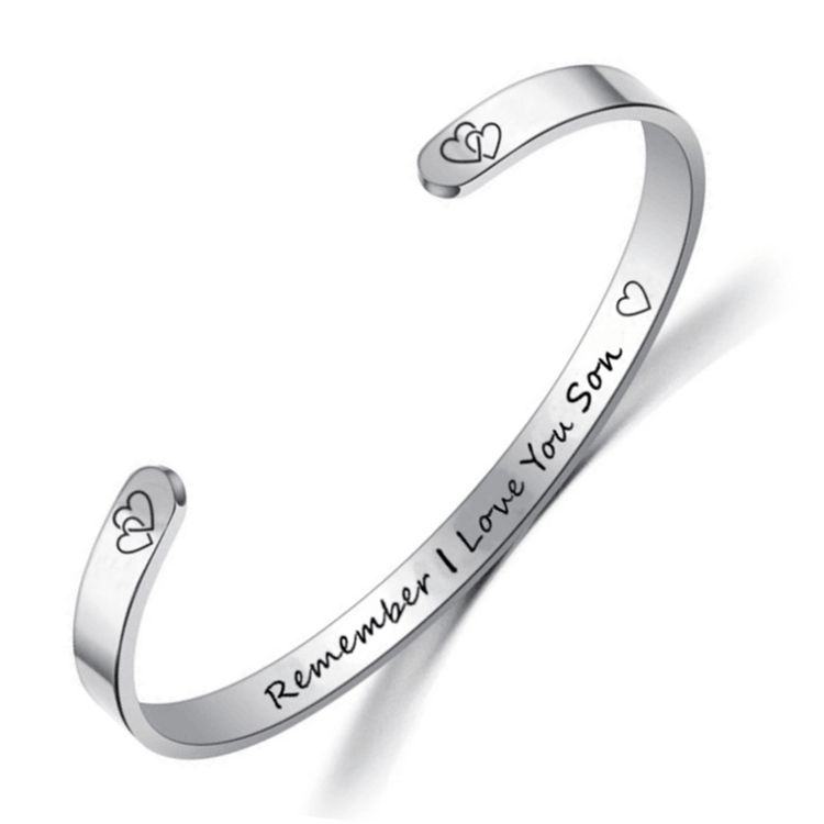 Family MOM DaD SON Daughter Engraving Adjustable Stainless Steel Bracelet | EaseWholesale 2