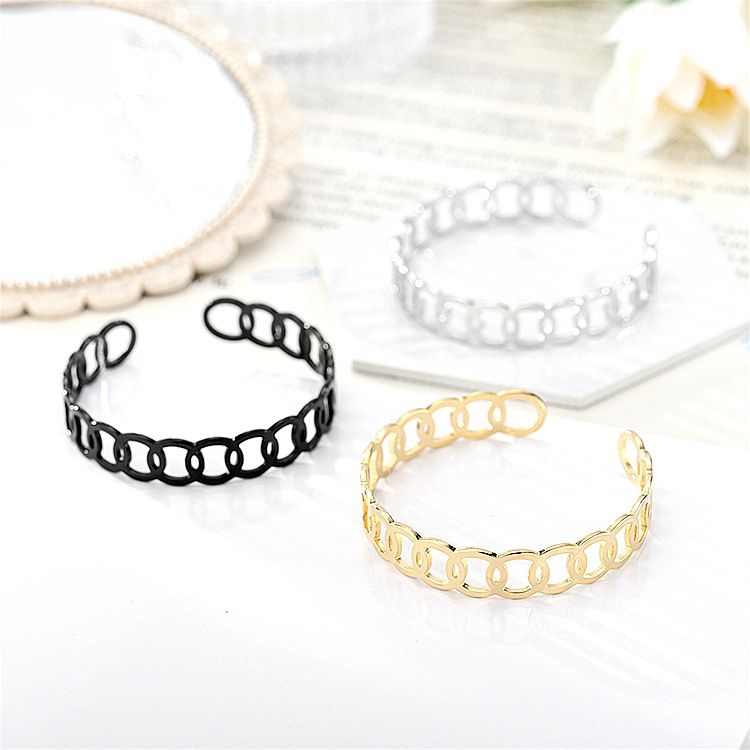 Cutout Skeleton Adjustable Circle Titanium Steel Bracelet | EaseWholesale