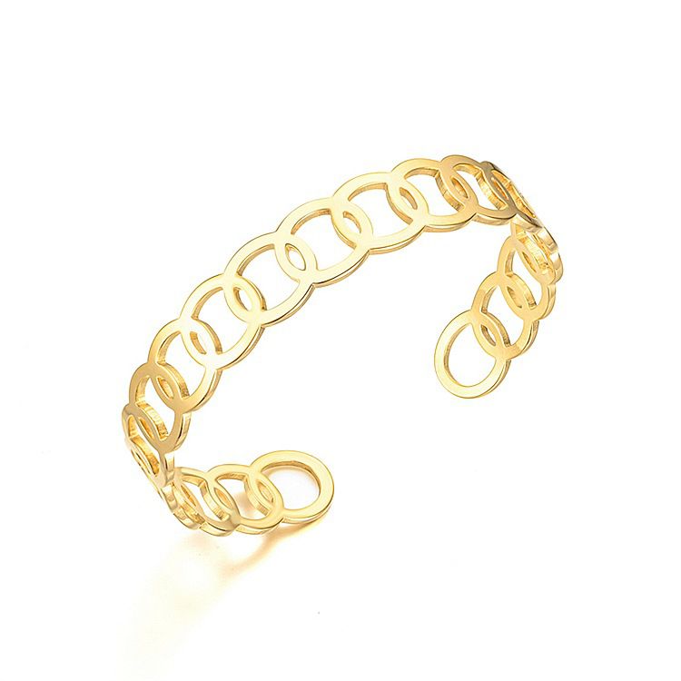 Cutout Skeleton Adjustable Circle Titanium Steel Bracelet | EaseWholesale 2 Cutout Skeleton Adjustable Circle Titanium Steel Bracelet | EaseWholesale 2