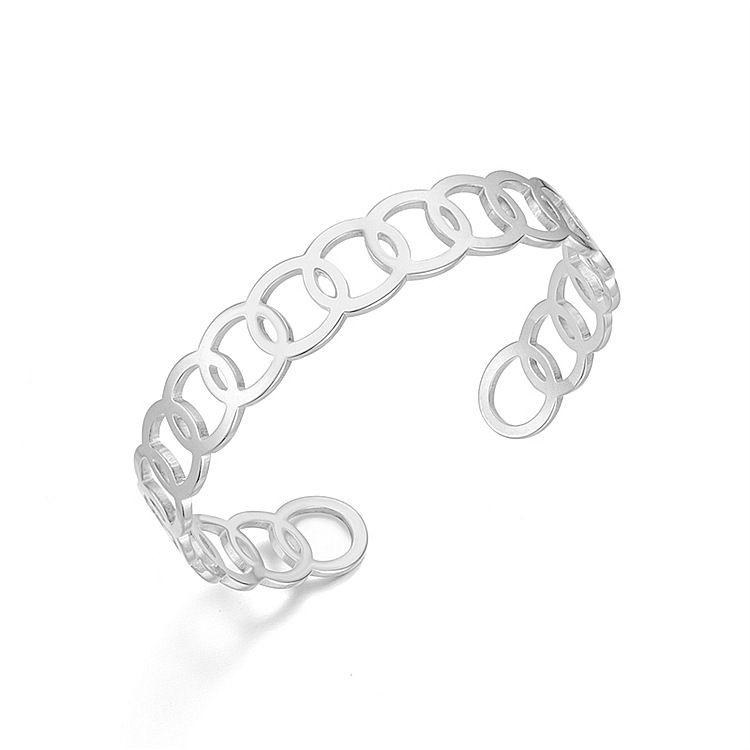 Cutout Skeleton Adjustable Circle Titanium Steel Bracelet | EaseWholesale 3 Cutout Skeleton Adjustable Circle Titanium Steel Bracelet | EaseWholesale 3