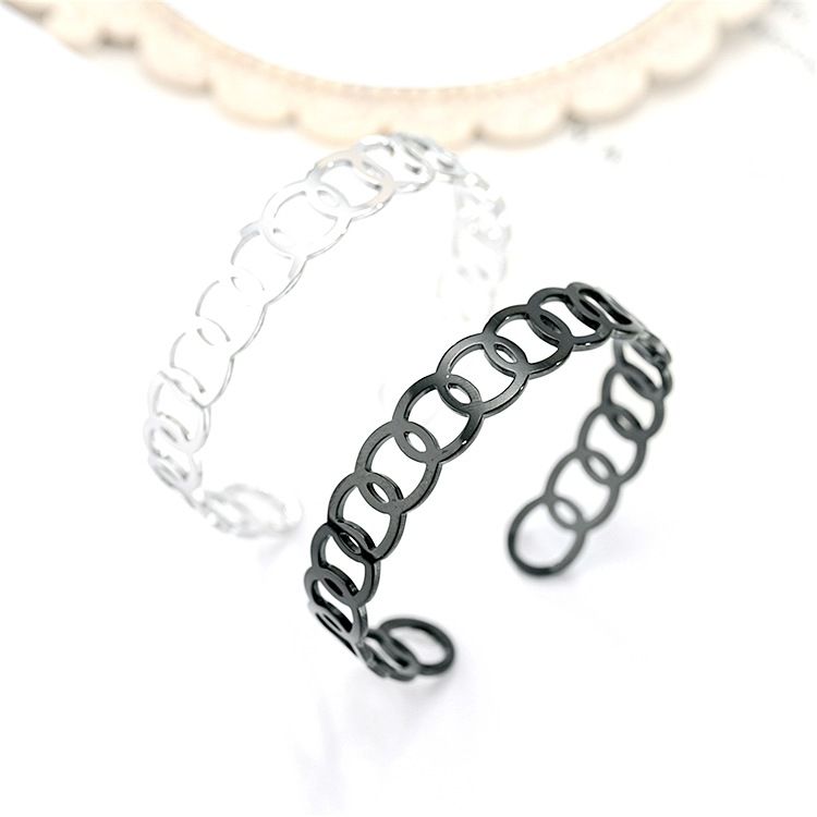 Cutout Skeleton Adjustable Circle Titanium Steel Bracelet | EaseWholesale 4 Cutout Skeleton Adjustable Circle Titanium Steel Bracelet | EaseWholesale 4