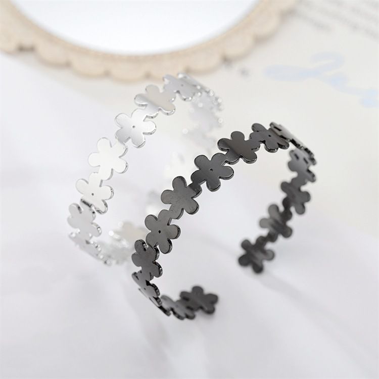 Cutout Skeleton Adjustable Flower Titanium Steel Bracelet | EaseWholesale 4 Cutout Skeleton Adjustable Flower Titanium Steel Bracelet | EaseWholesale 4