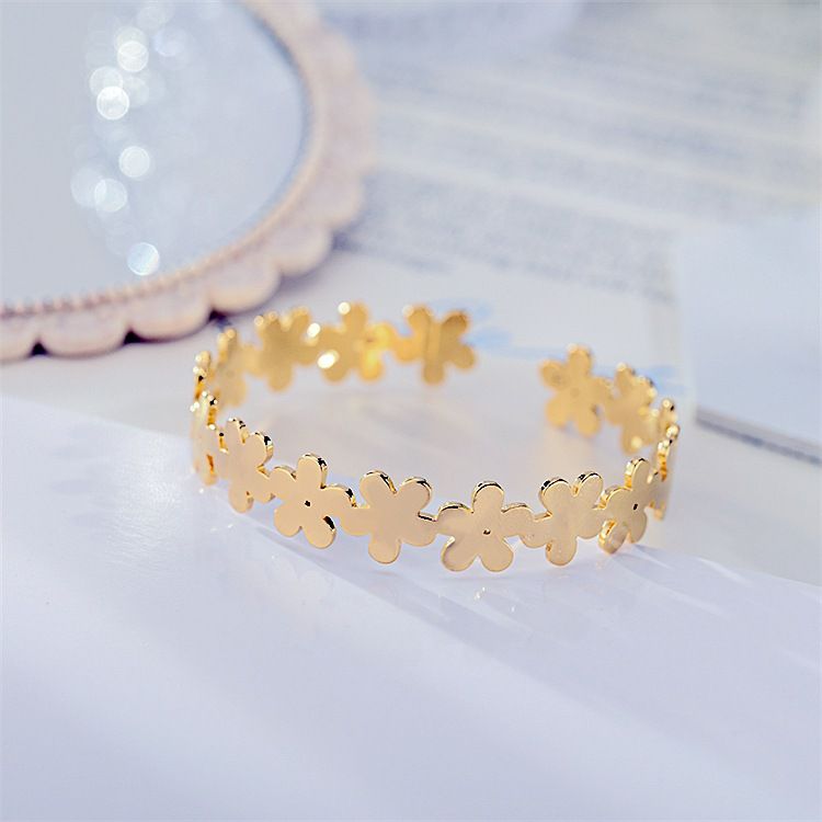 Cutout Skeleton Adjustable Flower Titanium Steel Bracelet | EaseWholesale 7 Cutout Skeleton Adjustable Flower Titanium Steel Bracelet | EaseWholesale 7