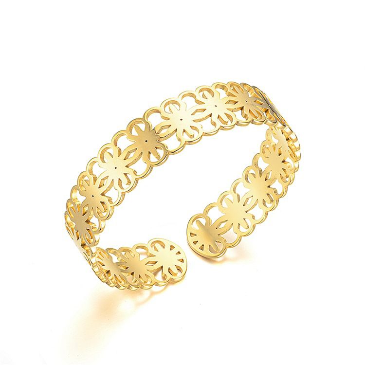 Wholesale Skeleton Adjustable Flower Titanium Steel Bracelet | EaseWholesale 4 Wholesale Skeleton Adjustable Flower Titanium Steel Bracelet | EaseWholesale 4