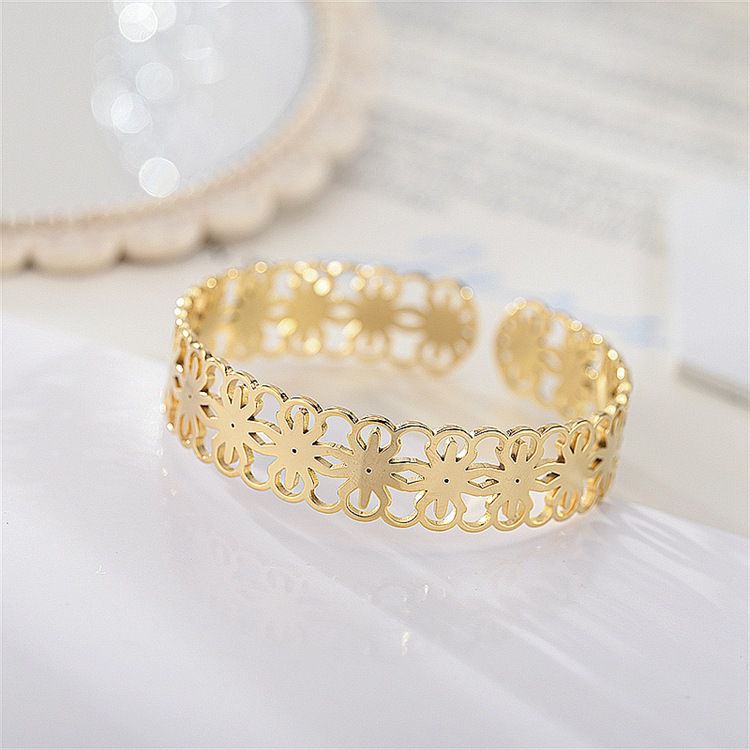 Wholesale Skeleton Adjustable Flower Titanium Steel Bracelet | EaseWholesale 8 Wholesale Skeleton Adjustable Flower Titanium Steel Bracelet | EaseWholesale 8